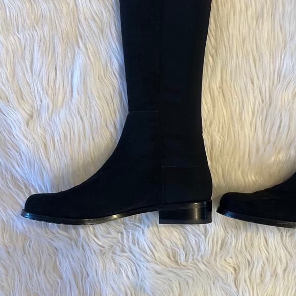 Stuart Weitzman 5050 Over The Knee High Boots Suede Leather Block Heel Flat - Picture 12 of 16